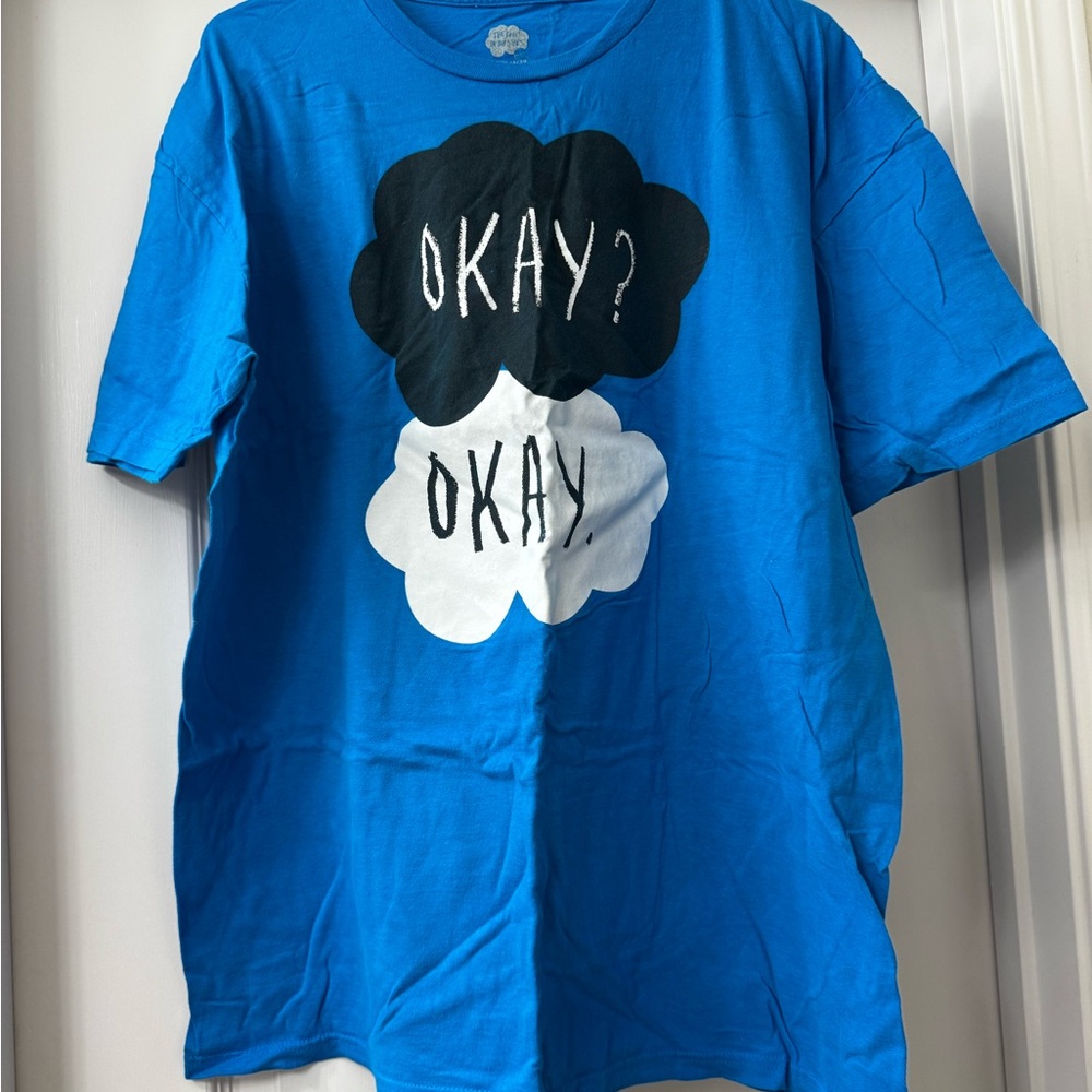 Fault In Our Stars Blue and Black Graphic Short Sleeve Tee
